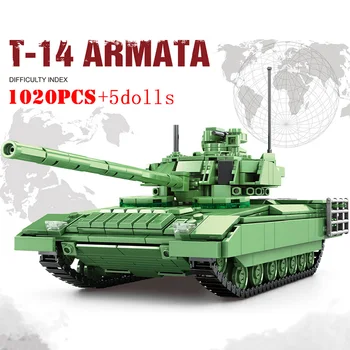 Vojne Cigle Osnovne Građevne blokove borbeni Tenk M1A2 Abrams T-14 Армата Leopard Teške Dječji Neozbiljan Vojne Igračke Baby darove 