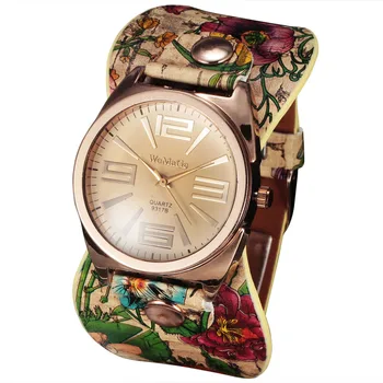 Womage Modni veliki satovi satovi u boemskom stilu Ženski sat s kožnim remenom Quartz satovi satovi dames horloge hodinky 