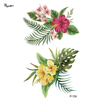 Wyuen Novi Dizajn Cvijeće Vodootporan Privremeni Tattoo Naljepnice za Odrasle Djeca Body Art Svježi Cvijet Lažne Tetovaže za Žene P-104 
