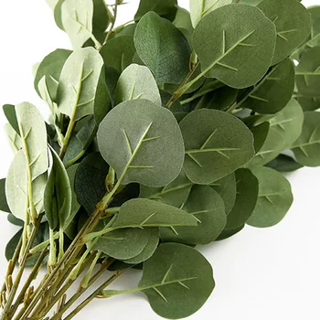Zelene jeftini, svila, umjetno lišće grančica eukaliptusa diy ukras lažni biljke za vjenčanje home dekor roba za lišće ručni rad 