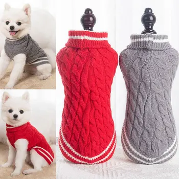 Zimske pleteni džemper za pse Tople veste Odjeća za pse, mačke, Vuneni kostim za kućne ljubimce, psiće, mačke, Prsluk Kostim za male pse Chihuahua 