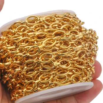 Širina 1 Metar 7 Mm, Od nehrđajućeg Čelika Zlatne O-kuke Kabelski sklop za izradu nakita DIY Ogrlica Narukvica Nožna Narukvica Pribor za izradu