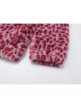 Ženska pink леопардовая овечья vuna Пуховик na pamučnom obloge na munje Korejski moda Besplatan Topli Svakodnevne pliš kaput Ženske Zima 2021 