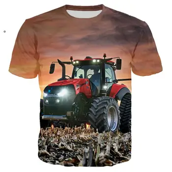 Негабаритный 3D print, Novi Automobil Traktor t-Shirt Muška Hip-hop Ropa Hombre Svakodnevni Ulični majica za dječake Muška t-shirt Majice Muška odjeća 