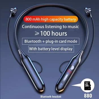 【Spojite 2 telefona】100-Satni Glazba Bežične Bluetooth Slušalice 9D Jaki Bas u Uhu Sportski Slušalice Vratne Remen S Vikendom mikrofonom 